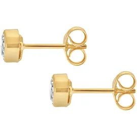 FIRETTI Paar Ohrstecker »Schmuck Geschenk Gold 375 Ohrschmuck Ohrringe Solitär« mit Zirkonia (synth.), 12531862-0 gelbgoldfarben-kristallweiß + kristallweiß,