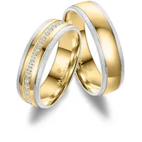 Trauring MARRYA "Edelstahl Ringe Trauringe Eheringe Partnerringe" Fingerringe Gr. 68, Edelstahl, silberfarben (damen ring - silber gold) Damen