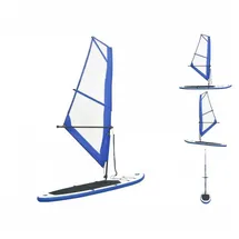 vidaXL Aufblasbares SUP-Board mit Segel Set Blau und Weiß