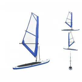 vidaXL Aufblasbares SUP-Board mit Segel Set Blau und Weiß