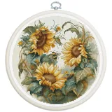 Luca-S Kreuzstich Set mit Stickrahmen Sonnenblume Zählmuster, Multifarbig
