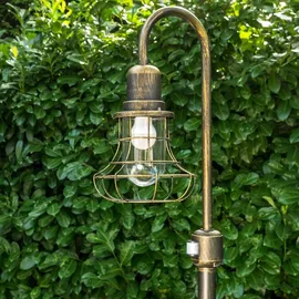 hofstein Außenleuchte Aluminium/Glas mit Bewegungsmelder E27 IP44 1 Stück braun/gold