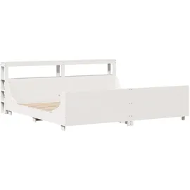 vidaXL Massivholzbett 180 x 200 cm Weiß