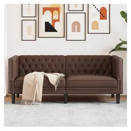 vidaXL Chesterfield-Sofa 2-Sitzer Braun Kunstleder