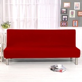 YancLife Sofabezug 3 sitzer Ohne Armlehne, Stretch sofahusse ohne armlehne sofaüberwurf, Sofahusse Stretch Bettcouch Schonbezug Einfarbig für Klappcouch ohne Armlehnen (Rot)