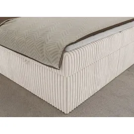 MKS Meble Boxspringbett 180x200 Beige Cord, Boxspringbett mit Matratze H3, Bett mit Bettkasten and Kopfteil, Doppelbett mit Stauraum, Polsterbett - Tiliano