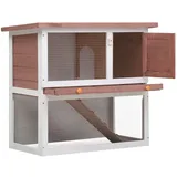 ZHOUMIN Kaninchenstall 1 Tür, Hasenstall, Hasenkäfig, Doppelhausninchenställe,Tierhaus, Kleintierstall, Kaninchenhaus, Haustierstall, Kaninchen Häuser, Braun Holz