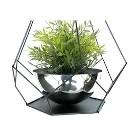 DanDiBo Ambiente Blumenampel 2er Set 6 Ecken Innen Metall 96095 Schwarz