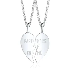 Elli Ketten-Set »Halskette Freunde Partner Herz 925 Sterling Silber« Elli Silber 45
