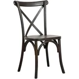 Biscottini Küchenstuhl Vintage Eschenholz, L 42 x T 43 x H 88 cm, Esszimmerstühle, Küchenstühle, Esszimmerstühle aus Holz, Wohnzimmerstuhl, schwarzes Finish