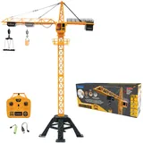Lexibook Lexibook, Crosslander® Pro, RC-Kran, Riesiger Ferngesteuerter Kran, Höhe 1,28 m, Hebt bis zu 500g, Multidirektional, Ton- und Lichteffekte, Gelb, RCP35