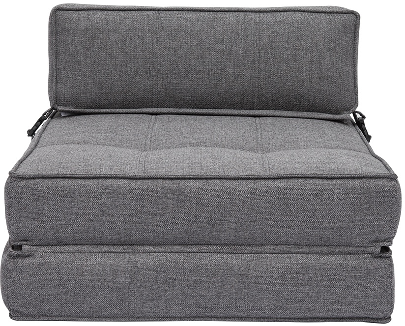 Chauffeuse 1 place convertible en tissu gris KATY