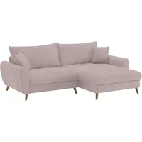 Mr. Couch Ecksofa »Blackburn II, L-Form« Mit Kaltschaumpolsterung bis 140 kg belastbar rosa
