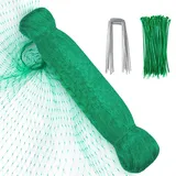 Vogelnetz Vogelschutznetz Engmaschig Teichnetz Laubschutznetz für Laubnetz Taubennetz Pflanzennetz Schutznetz Gartennetz Baumnetz Balkon Heidelbeeren (4X10M+50Cable Ties+10pegs)