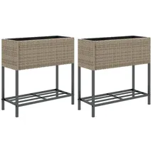 vidaXL Hochbeete mit Ablage 70 x 28 x 70 cm Grau