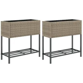 vidaXL Hochbeete mit Ablage 70 x 28 x 70 cm Grau