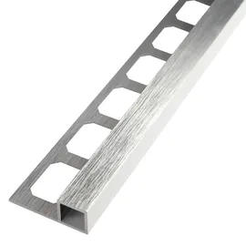 Fliesen Alfers Quadratprofil / Ecken Aluminium gebürstet hochglanzeloxiert | Fliesenprofil 2,50 m Länge - 12,5 mm