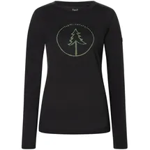 super.natural Damen Bubble Tree Longsleeve (Größe M, schwarz)