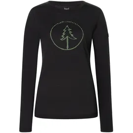 super.natural Damen Bubble Tree Longsleeve (Größe M, schwarz)