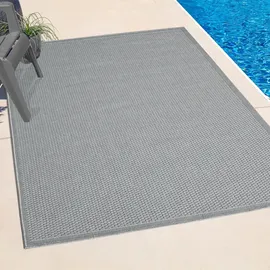 The CarPET Toulouse - In- und Outdoor Teppich für Wohnzimmer und Küche - Pflegeleicht, Wasserabweisend, Robust und Strapazierfähig, Grau, 160 x 220 cm