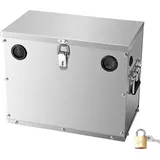 Vevor Batteriekasten, Gruppe 24/31 Batteriebox, Marinebatteriegehäuse mit Schloss, Griffen & Gummitüllen-Kabellöchern, Edelstahlgehäuse, geeignet für Autos, Boote & Trolling-Motoren