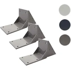 3er-Set Dachsparrenadapter f√or Kassetten-Markise T124, Dachsparren Halterung Adapter ~ grau