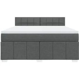 vidaXL Boxspringbett 180 x 200 cm Dunkelgrau