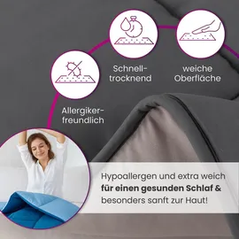 Wometo Steppbett 155x220 Oeko-TEX Wende-Design grau – hellgrau