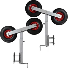 vidaXL Bootstrailer-Stützen Doppelrad 59-84 cm