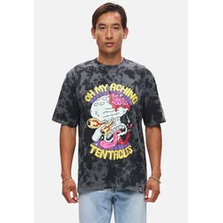 T-Shirt RECOVERED "Spongebob Aching Tentacles", Herren, Gr. M, schwarz, 100% Baumwolle, bedruckt, casual, normal, Rundhals, Kurzarm, Shirts, mit coolem Thaddäus Tentakel-Print