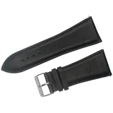 32mm Männer Large Size Uhrenarmband Kalb echtes Leder Armband Edelstahl Dornschließe Uhrenarmband Schwarz, 32mm
