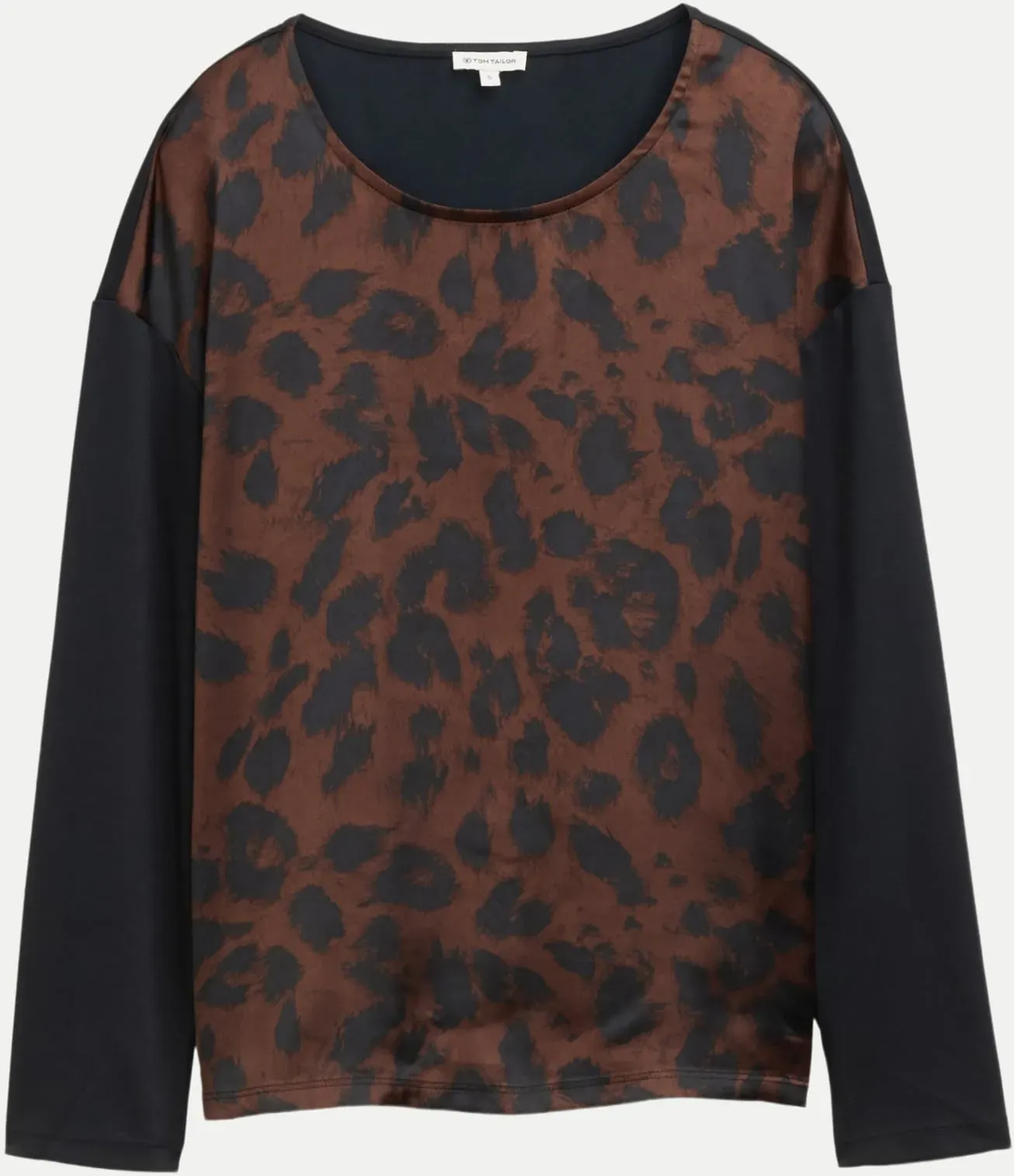 Langarmshirt mit Leo-Print Braun L