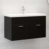 vidaXL Waschbeckenunterschrank 80 x 38,5 x 46 cm Schwarz