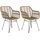 Homcom Esszimmerstuhl Rattan braun 2er Set