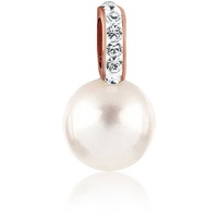Nenalina Perlenanhänger Muschelkern-Perle Kristalle 925 Silber, Kugel rosa