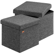 CASARIA Sitzhocker 2er-Set Dunkelgrau Faltbar