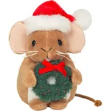 Teddy-Hermann - Weihnachtsmaus mit Kranz 11 cm