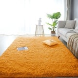 SK Studio Teppiche Flausching Wohnzimmer Teppiche Shaggy Teppiche Schlafzimmer Teppich Waschbarer Weiche Teppiche Orange, 180x200cm