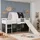 Homestyle4u Hochbett 90 x 200 cm Kiefer massiv lackiert weiß Pirat