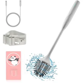 Elektrische Toilettenbürste, Wiederaufladbare kabellose Silikon-Toilettenbürste, IPX7 wasserdichte Toilettenbürste, Wandmontierte Toilettenbürste ohne Bohren