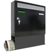 AL Briefkastensysteme Basic 1er Briefkasten RAL 7016 Anthrazit inkl.