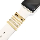 5 Stücke Edelstahl Dekorative Ringschlaufen Schmuck Uhrenarmband Zubehör Charms Kompatibel für Apple Watch Silikonbänder Charms für Galaxy Uhrenarmband Passend für alle Uhrenarmbänder