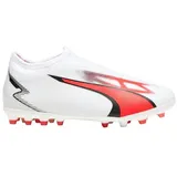 Puma Ultra Match Laceless MG Fußballschuhe Kinder 01 white/black/fire orchid 38.5