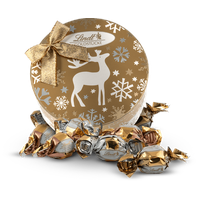 Lindt Goldstücke in weihnachtlicher Rundschachtel 140g