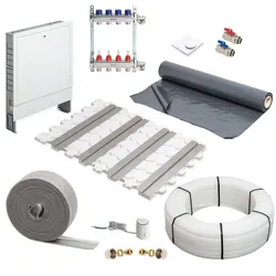 Megabad Fußbodenheizung Trockenbausystem Komplettset für eine Fläche bis 50 m2 MBTB1EB50QM, Heizung,