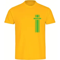 multifanshop Herren T-Shirt - Brasilien - Streifen - Druck grün - Männer