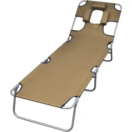 vidaXL Sonnenliege Klappbar 189 x 58 x 27 cm Taupe