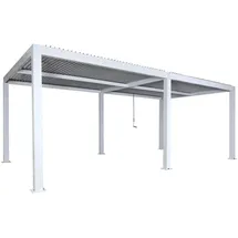Mendler Pergola MCW-L46 Weiß 11 cm Alu-Gestell 3 x 6 m