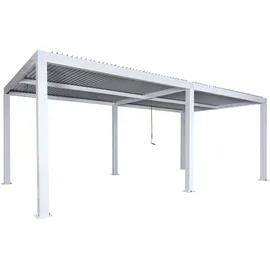 Mendler Pergola MCW-L46 Weiß 11 cm Alu-Gestell 3 x 6 m