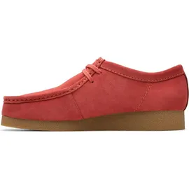 CLARKS WallabeeEVO Derby Schnürhalbschuhe, Red Suede, 43 EU